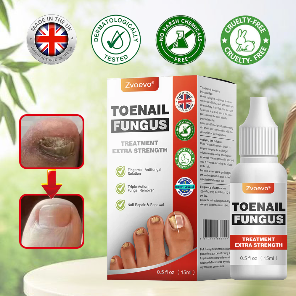 ✅ Made and shipped from the UK | Zvoevo® Extra Strength Toenail Fungus Treatment, Antifungal Solution for Toenails or Fingernails 🍀
