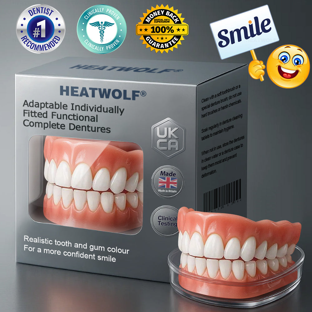 ✅ Made and Shipped from the UK| HEATWOLF® Adaptable Custom-Fit Functional Complete Dentures ✨