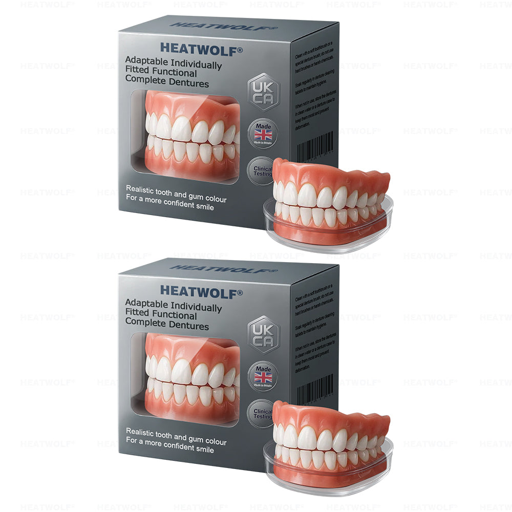 ✅ Made and Shipped from the UK| HEATWOLF® Adaptable Custom-Fit Functional Complete Dentures ✨